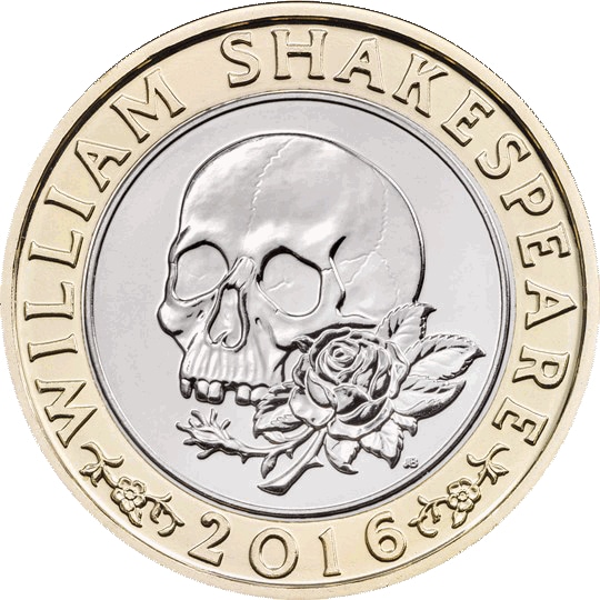 Reverse: Elizabeth II 2016 £2 Shakespeare Tragedies