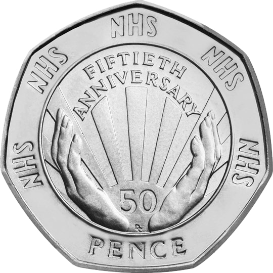 Reverse: Elizabeth II 1998 50p NHS