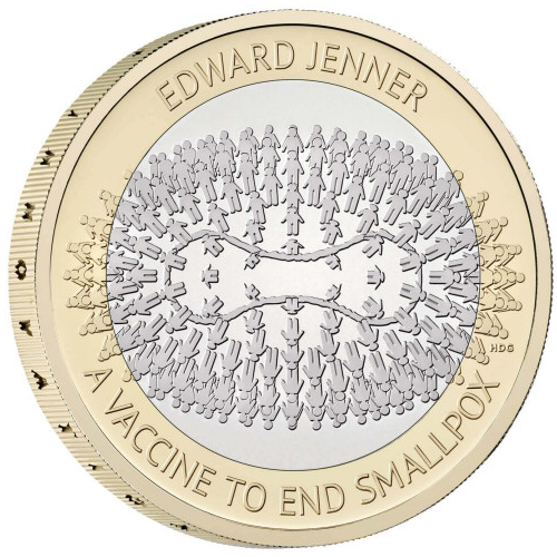 Reverse: Charles III 2023 £2 Edward Jenner Smallpox Vaccine