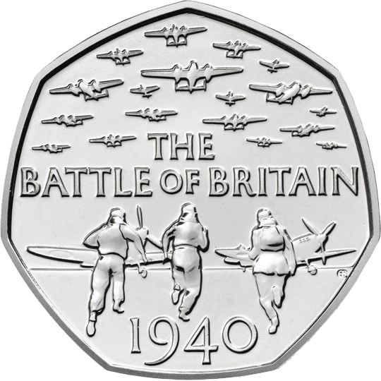 Reverse: Elizabeth II 2015 50p Battle of Britain - 5th Portrait