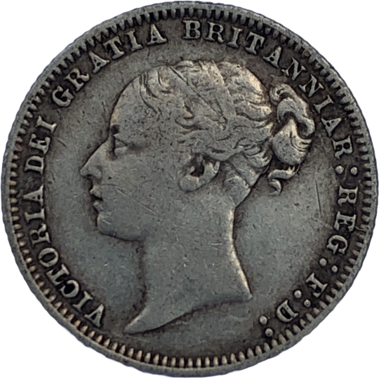 Obverse: Victoria 1877 Sixpence