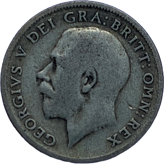 Obverse: George V 1921 Sixpence