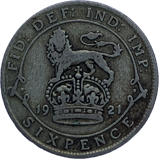 Reverse: George V 1921 Sixpence