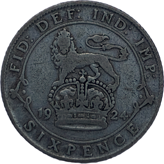 Reverse: George V 1924 Sixpence