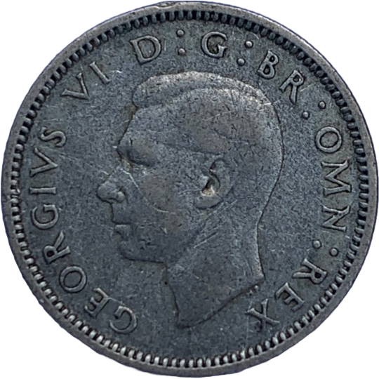 Obverse: George VI 1938 Sixpence