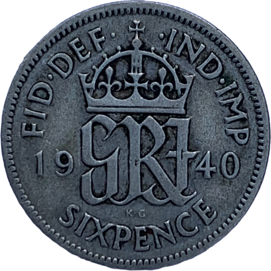 Reverse: George VI 1940 Sixpence