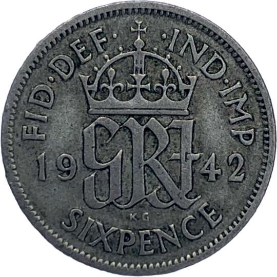 Reverse: George VI 1942 Sixpence
