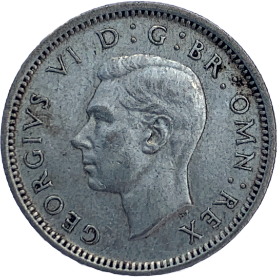 Obverse: George VI 1945 Sixpence