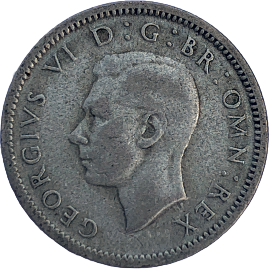 Obverse: George VI 1946 Sixpence