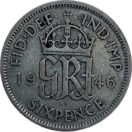 Reverse: George VI 1946 Sixpence