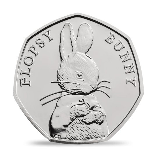 Reverse: Elizabeth II 2018 50p Flopsy Bunny