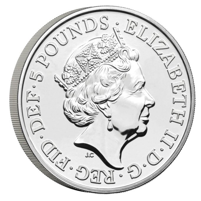 Obverse: Elizabeth II 2022 £5 The Seymour Panther
