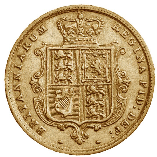 Reverse: Victoria 1869 Gold Half Sovereign