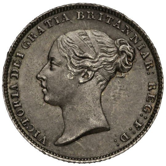 Obverse: Victoria 1869 Sixpence