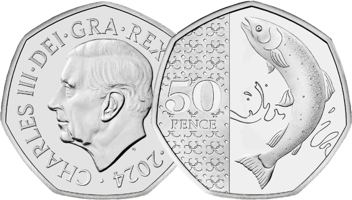 50p Coin 2024 Atlantic Salmon