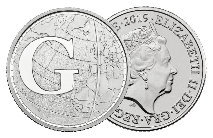 2019 10p Coin G - Greenwich Mean Time