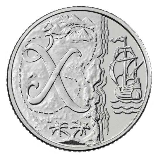 2018 10p Coin X - X marks the spot