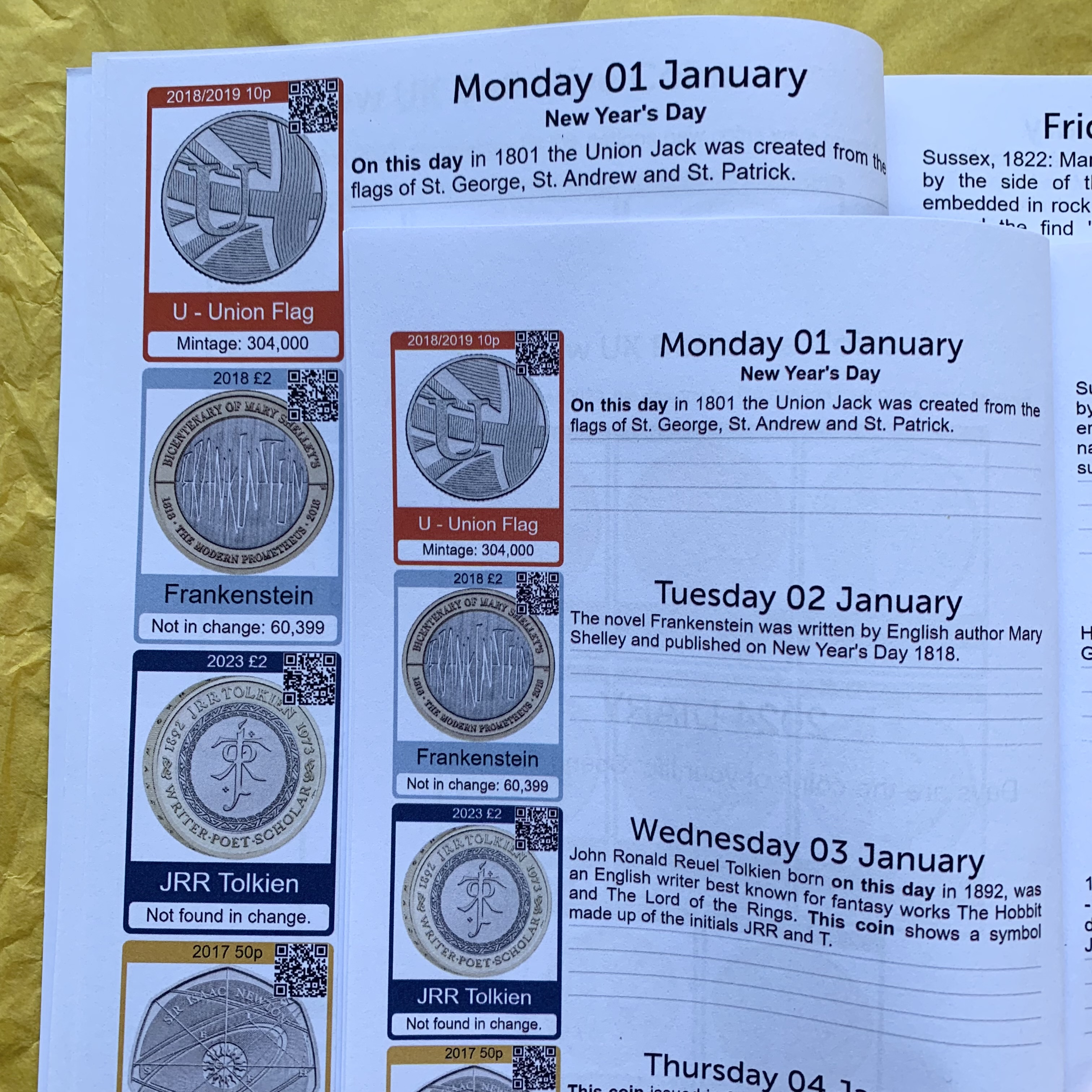 UK COIN DIARY 2024: Inner Page