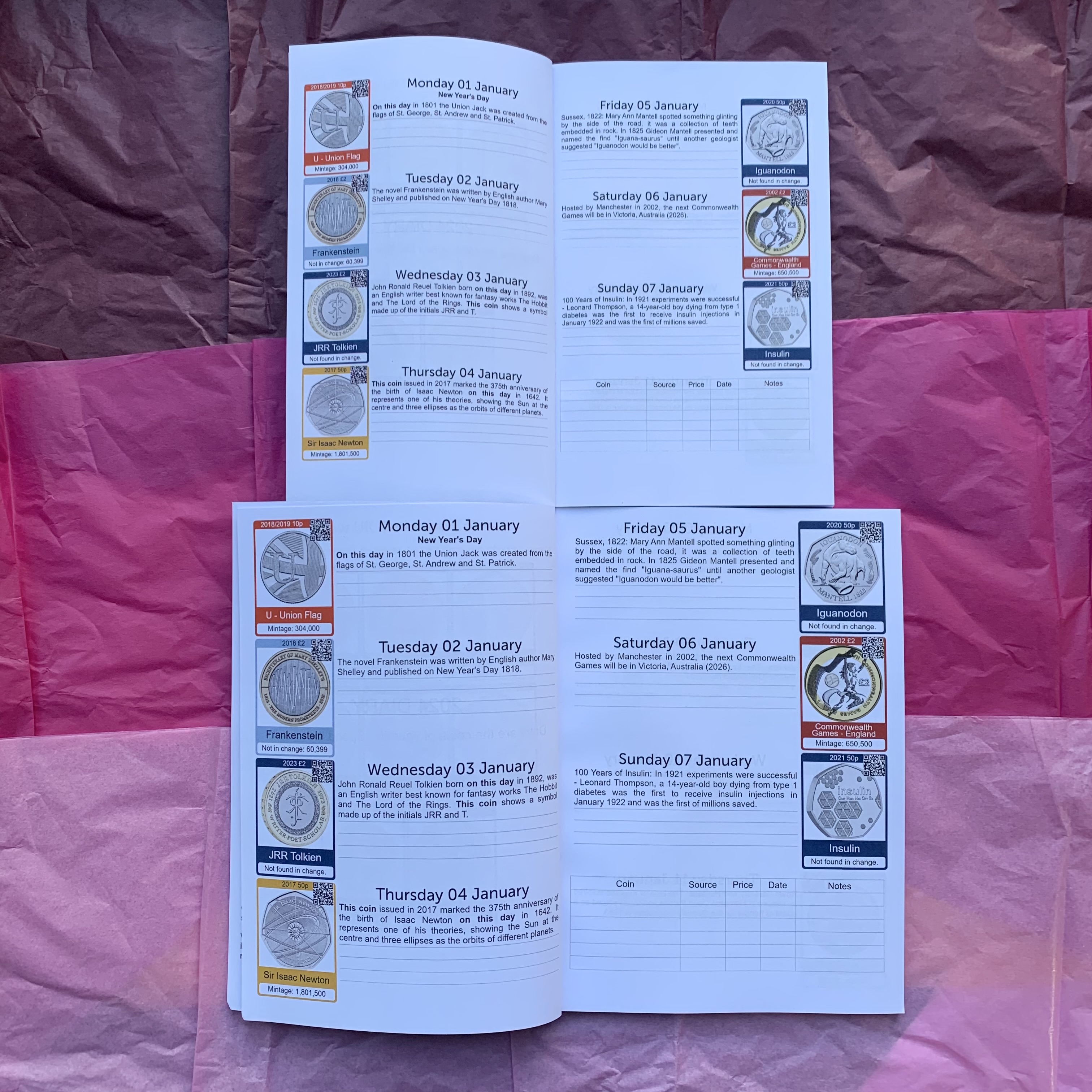 UK COIN DIARY 2024: Inner Page Size Compare
