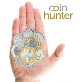 Coin Checker hand with 2009 Charles Darwin £2
