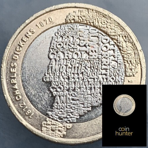 Coin Hunter Premium Circulated Charles Dickens 2 Coin