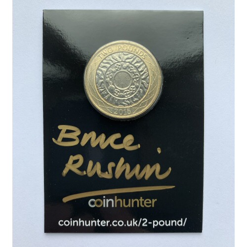 2015 Technology Circulated 2 Coin [Coin Hunter card] signed by designer Bruce Rushin