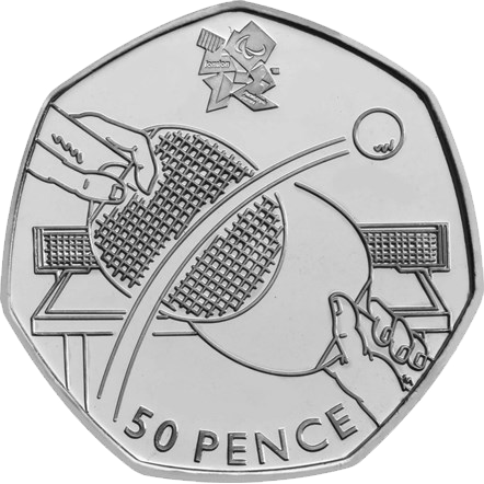2011 50p Coin Table Tennis