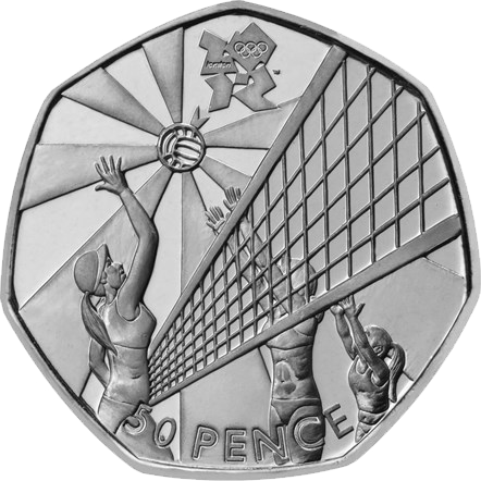 2011 50p Coin Volleyball