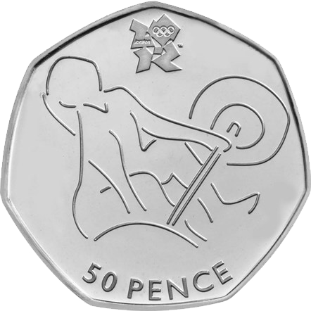 2011 50p Coin Weightlifting