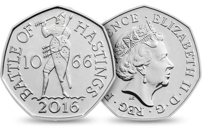 2016 50p Coin Battle of Hastings (Reverse / Obverse)