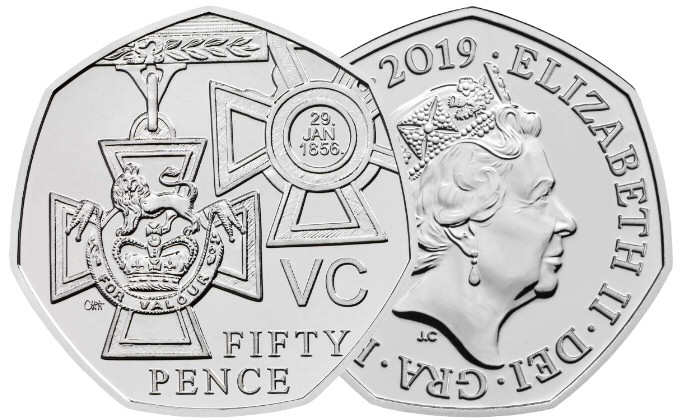 50p Coin 2019 50 Years of the 50p Victoria Cross medal