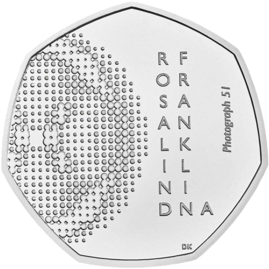 2020 50p Coin Rosalind Franklin DNA Helix