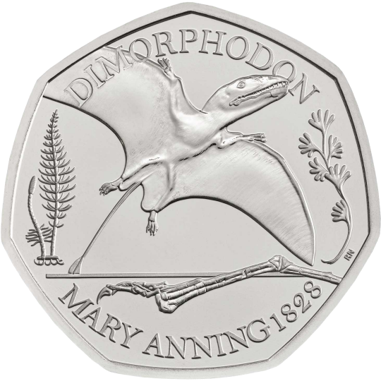 2021 50p Coin Dinosaur Dimorphodon