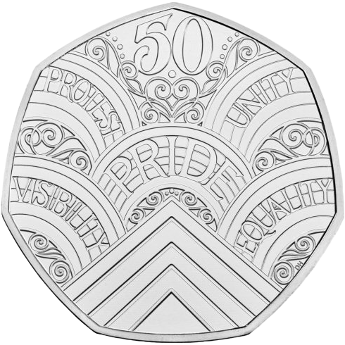 2022 50p Coin 50 Years of Pride