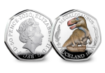 UK 2020 Megalosaurus Coloured Silver Proof 50p