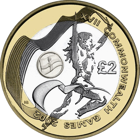 Reverse: Elizabeth II 2002 £2 Commonwealth Games - Northern Ireland