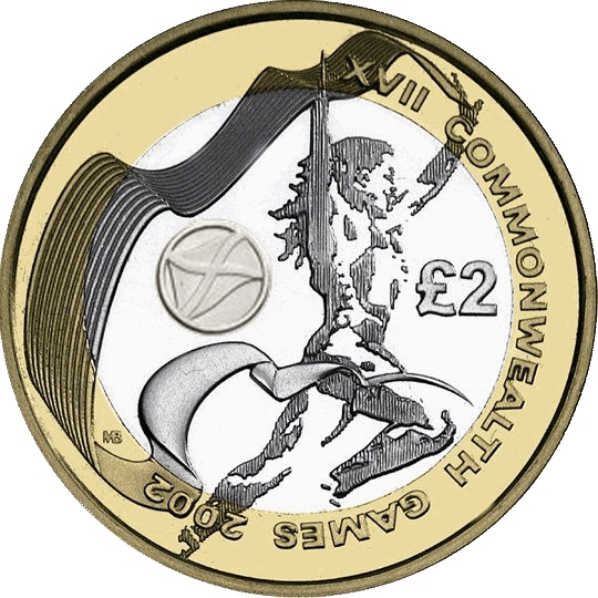 Reverse: Elizabeth II 2002 £2 Commonwealth Games - Scotland