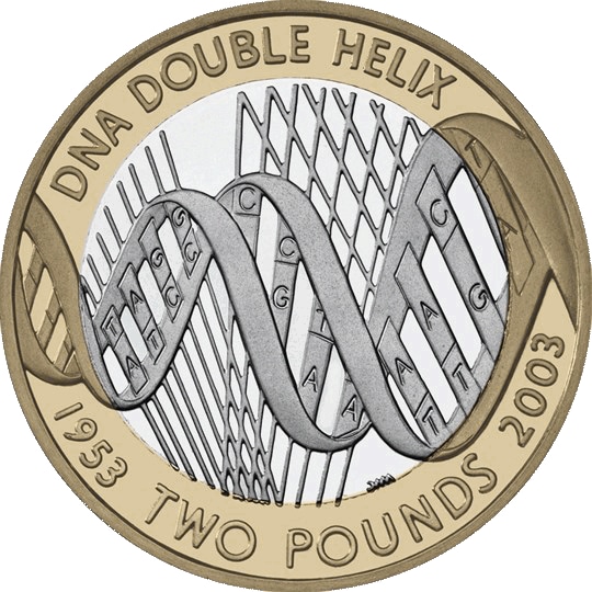 Reverse: Elizabeth II 2003 £2 DNA