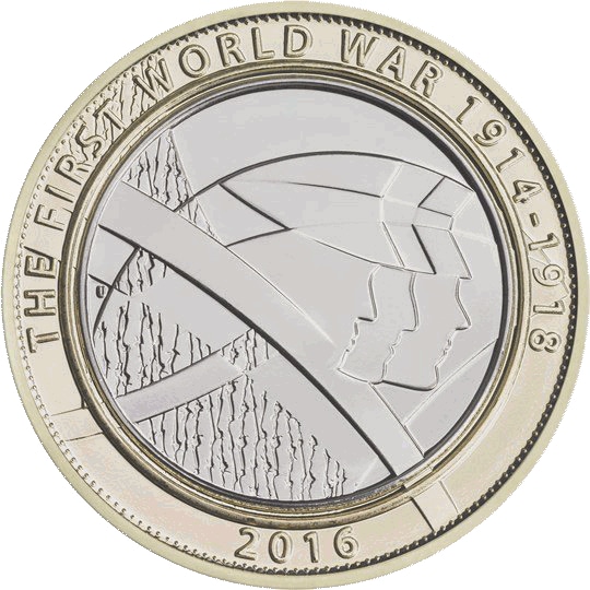 Reverse: Elizabeth II 2016 £2 First World War Centenary Army