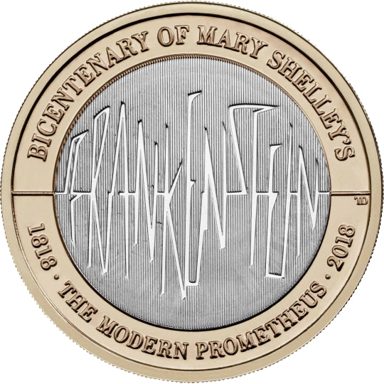 Reverse: Elizabeth II 2018 £2 Frankenstein