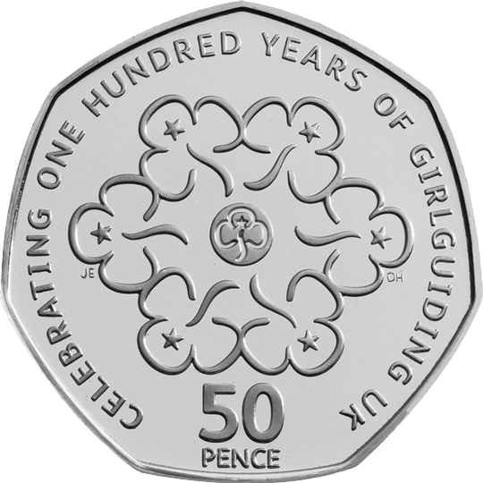 Reverse: Elizabeth II 2010 50p Girlguiding