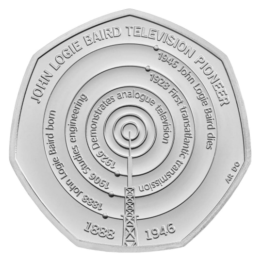 John Logie Baird Television Pioneer 50p Coin