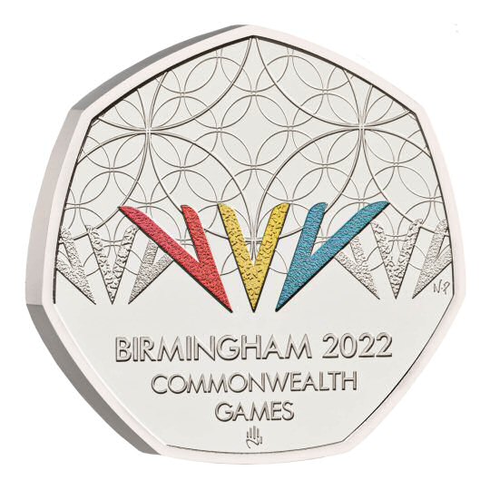 Reverse: Elizabeth II 2022 50p Birmingham Commonwealth Games (Team Northern Ireland privy mark)