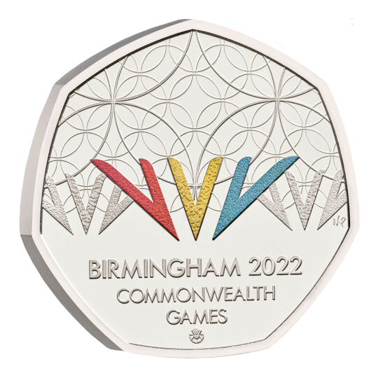 Reverse: Elizabeth II 2022 50p Birmingham Commonwealth Games (Team Scotland privy mark)
