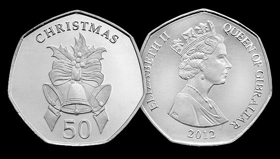 Christmas - Holly Bow and Bells 50p