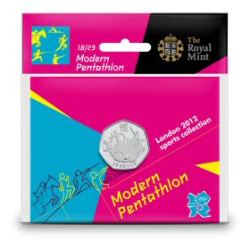 Modern Pentathlon 50p Coin Based On Olympic Sports Design By Daniel Brittain Mintage 1689500 In 2011