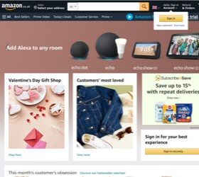 Amazon desktop website