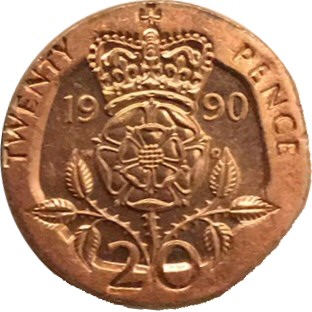 Bronze 20p coin reverse