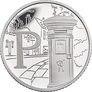 P - Post Box 10p Coin