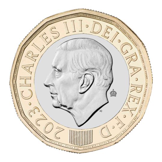 Obverse: Charles III 2023 £1 BEES (Crown privy mark)
